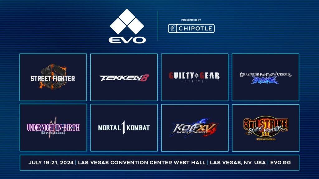 EVO锦标赛公布了EVO 2024的官方游戏阵容